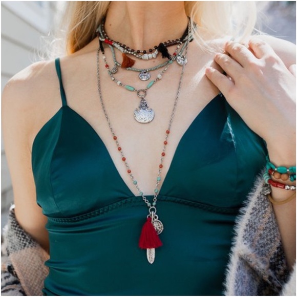 Boho Silver Tone Necklace listing for live show - Picture 1 of 6
